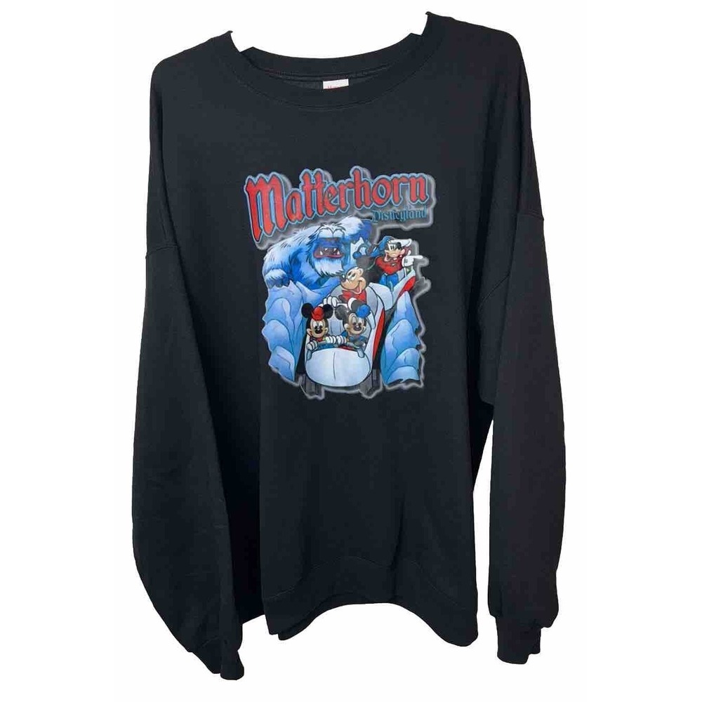 Retro Disneyland Sweatshirt Matterhorn Ride‎ Mickey & Friends XL Custom Made